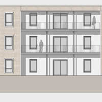 Beispiel Fassade mit Balkons