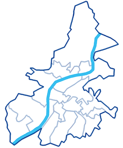 Auswahlkarte der Trierer Stadtbezirke