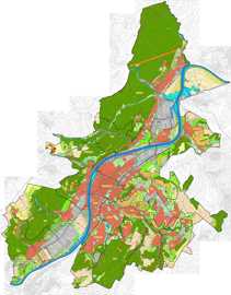 Der Landschaftsplan der Stadt Trier mit farblich gekennzeichneten Bereichen