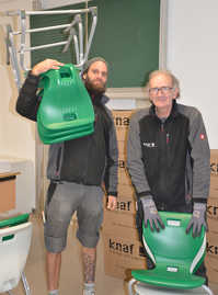 Sebastian Barth (links) und Bernhard Hess von der Umzugsfirma Knaf. Foto: Presseamt Trier